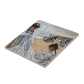 Claude Monet - Op het strand in Trouville Tegeltje (Zijkant)