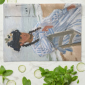 Claude Monet - Op het strand in Trouville Theedoek (Gevouwen)