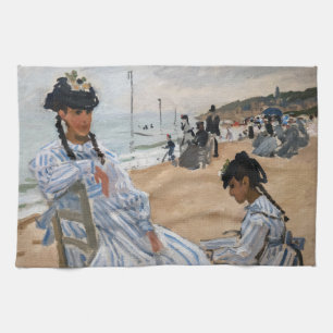 Claude Monet - Op het strand in Trouville Theedoek