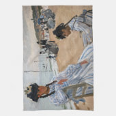 Claude Monet - Op het strand in Trouville Theedoek (Verticaal)