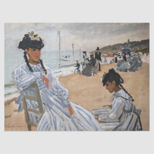 Claude Monet - Op het strand in Trouville Tissuepapier (Voorkant)