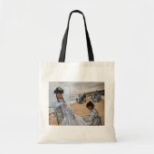 Claude Monet - Op het strand in Trouville Tote Bag (Voorkant)