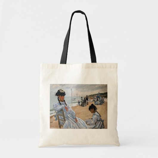 Claude Monet - Op het strand in Trouville Tote Bag (Voorkant)