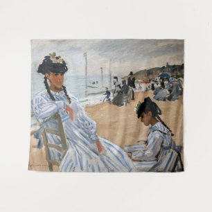 Claude Monet - Op het strand in Trouville Wandkleed