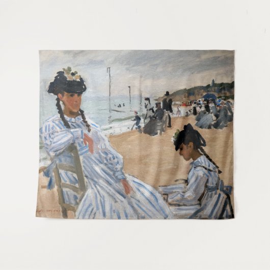 Claude Monet - Op het strand in Trouville Wandkleed (Voorkant (horizontaal))