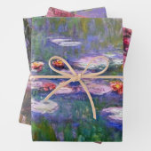 Claude Monet Paars en Roze Water Lilies Inpakpapier Vel (In situ)
