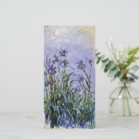 Claude Monet - Paarse Irissen Feestdagenkaart (Staand voorkant)
