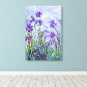 Claude Monet - Paarse Irissen / Iris Mauves Canvas Afdruk (Insitu (Houten vloer))