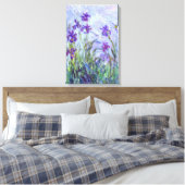 Claude Monet - Paarse Irissen / Iris Mauves Canvas Afdruk (Insitu (Slaapkamer))