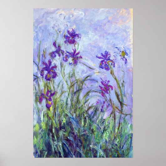 Claude Monet - Paarse Irissen / Iris Mauves Poster (Voorkant)