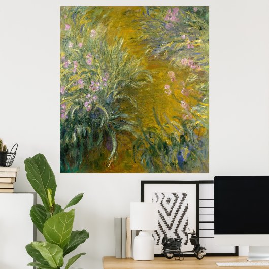 Claude Monet | Pad door de Irises Poster (Thuiskantoor)