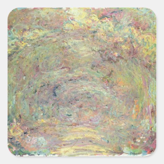 Claude Monet | Pad in de schaduw Vierkante Sticker (Voorkant)