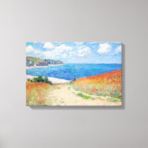 Claude Monet - Pad in de tarwevelden bij Pourville Canvas Afdruk