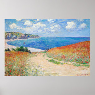 Claude Monet - Pad in de tarwevelden bij Pourville Poster
