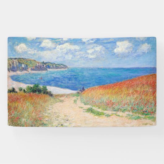 Claude Monet - Pad in de tarwevelden bij Pourville Spandoek (Horizontaal)