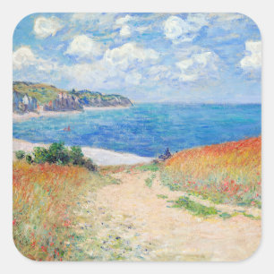 Claude Monet - Pad in de tarwevelden bij Pourville Vierkante Sticker