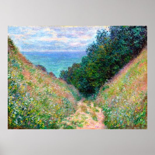 Claude Monet: Pad in La Cavee Pourville Poster (Voorkant)