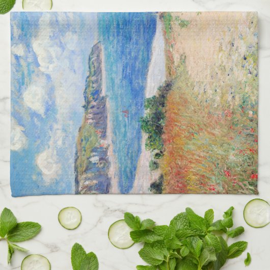 Claude Monet - Pad in Tarwevelden bij Pourville Theedoek (Gevouwen)