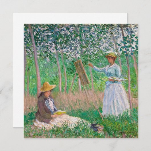 Claude Monet - Painters in de tuin Feestdagenkaart (Voorkant / Achterkant)