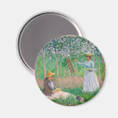 Claude Monet - Painters in de tuin Magneet (Voorkant / Achterkant)