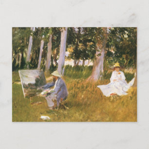 Claude Monet Painting, Edge of a Wood door Sargent Briefkaart