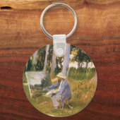 Claude Monet Painting, Edge of a Wood door Sargent Sleutelhanger (Voorkant)