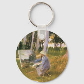 Claude Monet Painting, Edge of a Wood door Sargent Sleutelhanger (Achterkant)