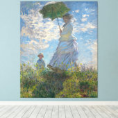 Claude Monet Painting Lady met Parasol Canvas Afdruk (Insitu (Houten vloer))