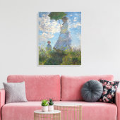 Claude Monet Painting Lady met Parasol Canvas Afdruk (Insitu (Woonkamer))