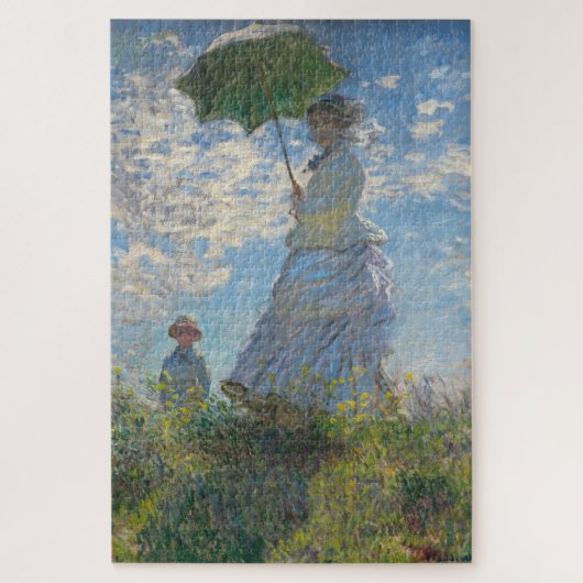 Claude Monet Painting Lady met Parasol Legpuzzel (Verticaal)