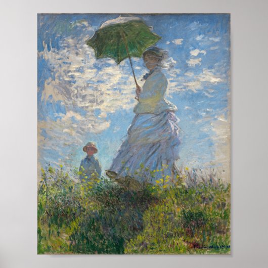 Claude Monet Painting Lady met Parasol Poster (Voorkant)