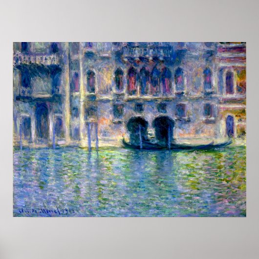 Claude Monet Palazzo da Mula in Venetië Poster (Voorkant)