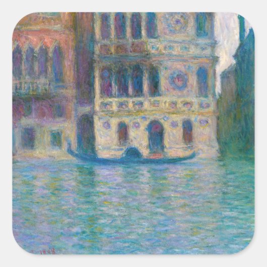 Claude Monet - Palazzo Dario Vierkante Sticker (Voorkant)