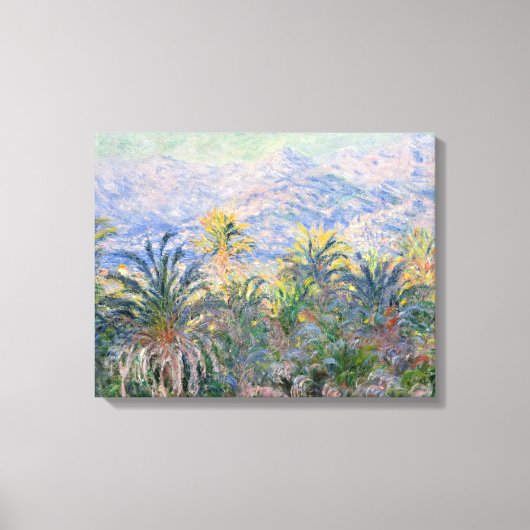 Claude Monet Palm Trees op Bordighera Canvas Afdruk (Voorkant)