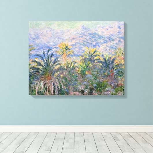 Claude Monet Palm Trees op Bordighera Canvas Afdruk (Insitu (Houten vloer))