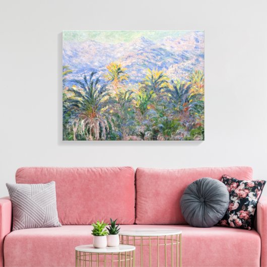 Claude Monet Palm Trees op Bordighera Canvas Afdruk (Insitu (Woonkamer))