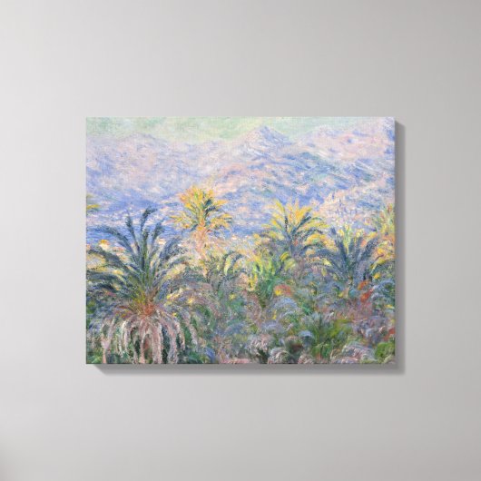 Claude Monet | Palmbomen op Bordighera Canvas Afdruk (Voorkant)