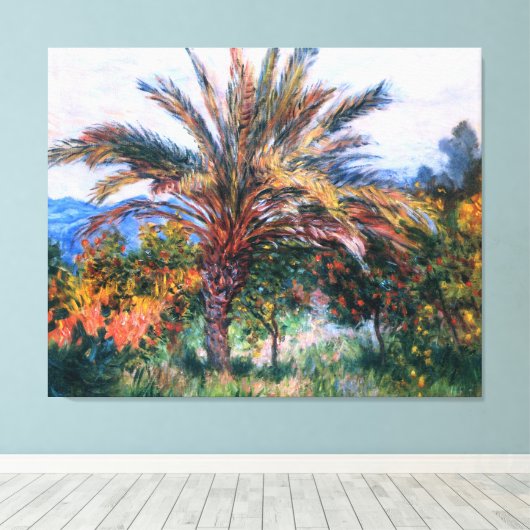 Claude Monet: Palmboom op Bordighera Canvas Afdruk (Insitu (Houten vloer))