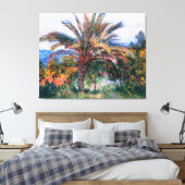 Claude Monet: Palmboom op Bordighera Canvas Afdruk (Insitu (Slaapkamer))