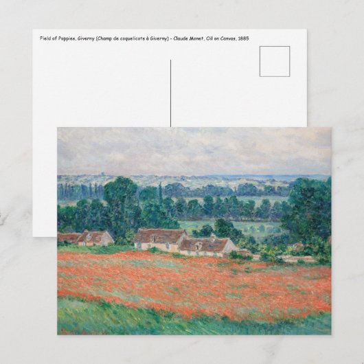 Claude Monet - Papaverveld, Giverny Briefkaart (Voorkant / Achterkant)