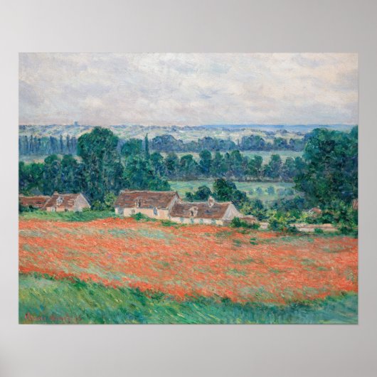 Claude Monet - Papaverveld, Giverny Poster (Voorkant)