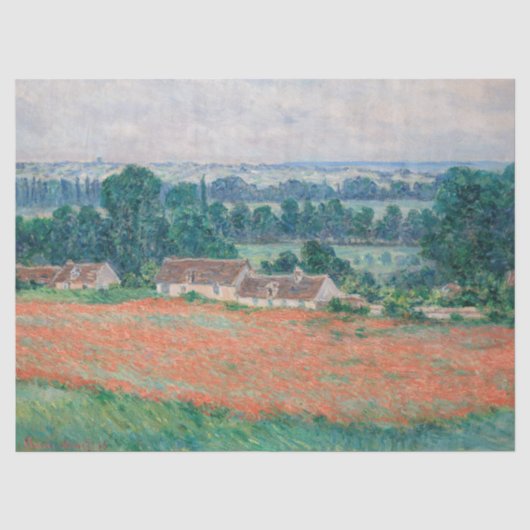 Claude Monet - Papaverveld, Giverny Tissuepapier (Voorkant)