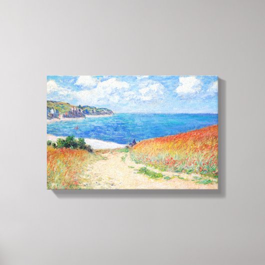 Claude Monet - Path in Wheat Fields at Pourville Canvas Afdruk (Voorkant)