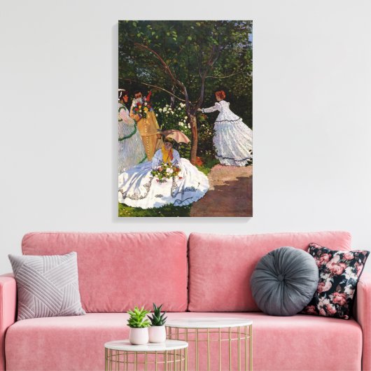 Claude Monet - Picknick Canvas Afdruk (Insitu (Woonkamer))