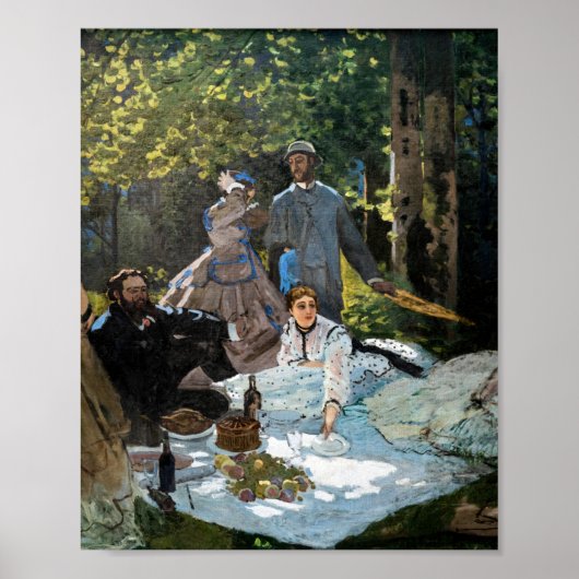 Claude Monet - Picknick op het Gras, Rechter Panee Poster (Voorkant)