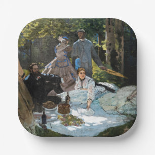 Claude Monet - Picknick op het gras, rechterpaneel Papieren Bordje