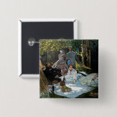 Claude Monet - Picknick op het gras, rechterpaneel Vierkante Button 5,1 Cm (Voorkant /achterkant)