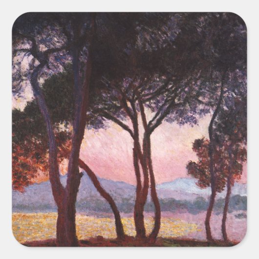 Claude Monet: Pines Vierkante Sticker (Voorkant)