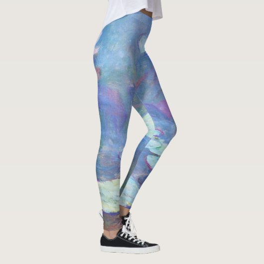 Claude Monet Pink Water Lilies GalleryHD Fine Art Leggings (Rechts)