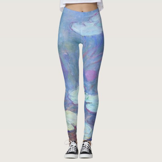 Claude Monet Pink Water Lilies GalleryHD Fine Art Leggings (Voorkant)